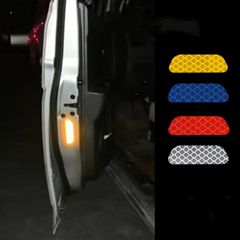 

New 2 Pieces/set Car Reflective Stickers Car Door Diamond Wheel Eyebrow Sticker Decal Warning Tape Safety Mark Reflective Strips