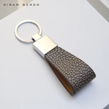 

Hiram Beron Personalized Initials Free Cow leather key holder gift key chain dropship