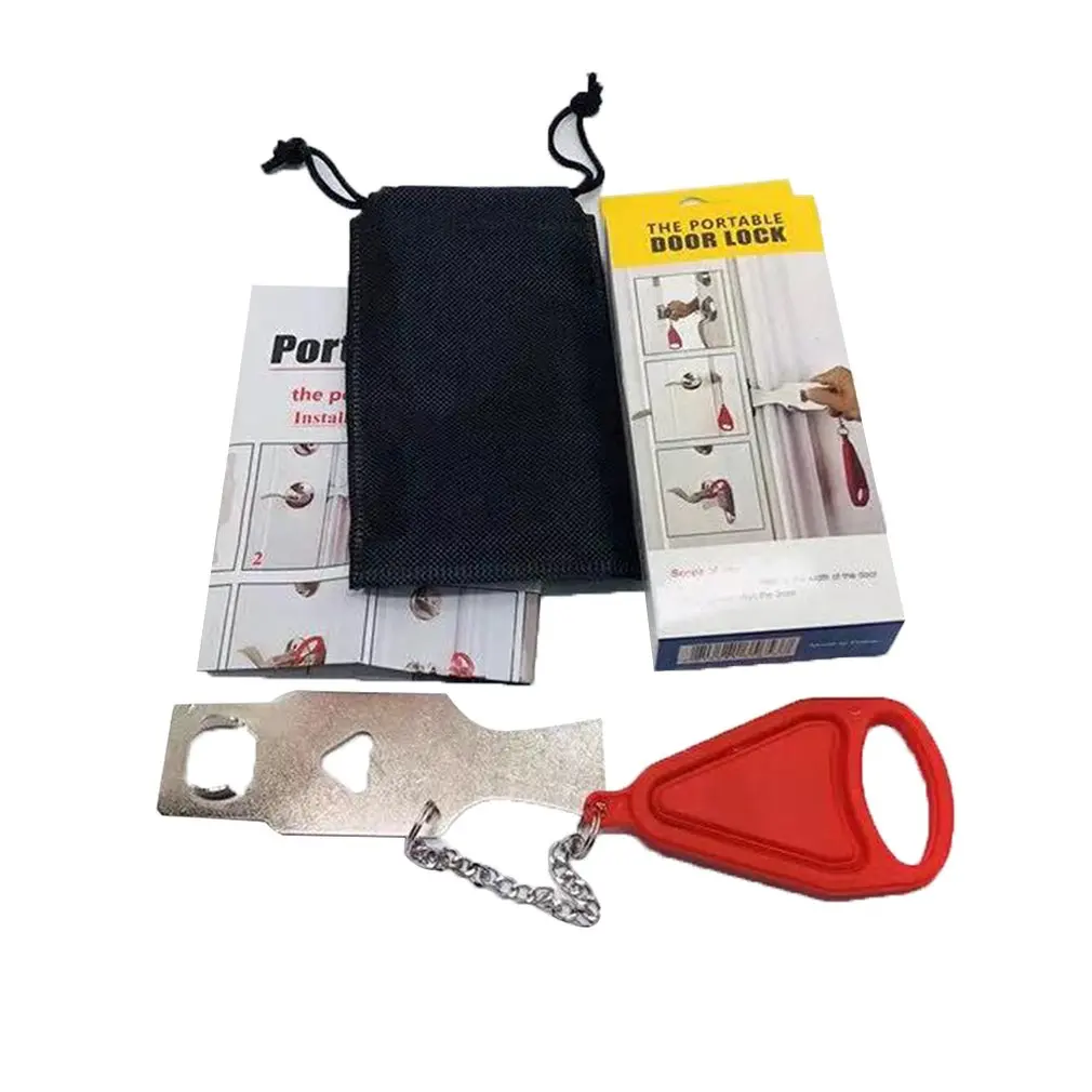 

Portable Lock Exquisite Safety Door Lock Hotel Door Stopper Stainless Steel MS Model Anti-theft Lock