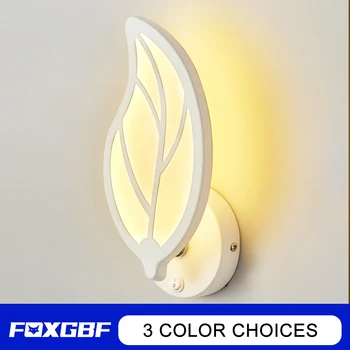 

FOXGBF 12W 24W LED Wall light Acrylic Leaf Shape rail project Square LED wall lamp bedroom wall lamps Home Decor Night Light