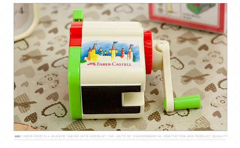 1 шт. Faber Castell ручной Механическая точилка для карандашей 2816 с большой контейнер складной ручкой канцелярские принадлежности, школьные принадлежности