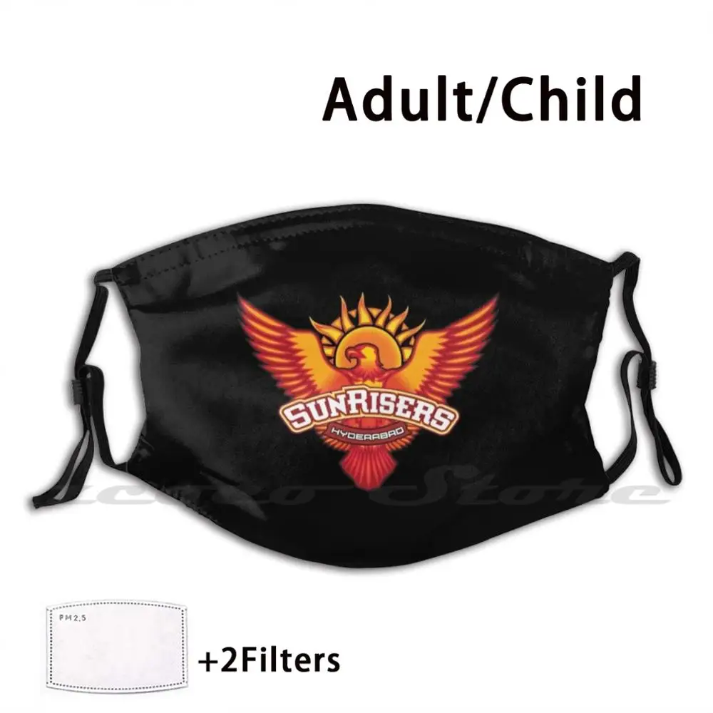 

Sunrisers Hyderabad Mask Adult Child Washable Pm2.5 Filter Logo Creativity Cricket Twenty20 Premier Ipl India Indian Sunrisers