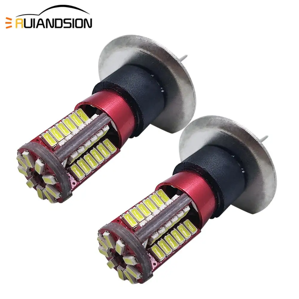 2 шт. Сверхмощные белые сменные светодиодные лампы 57SMD 4014 H1 для противотуманных