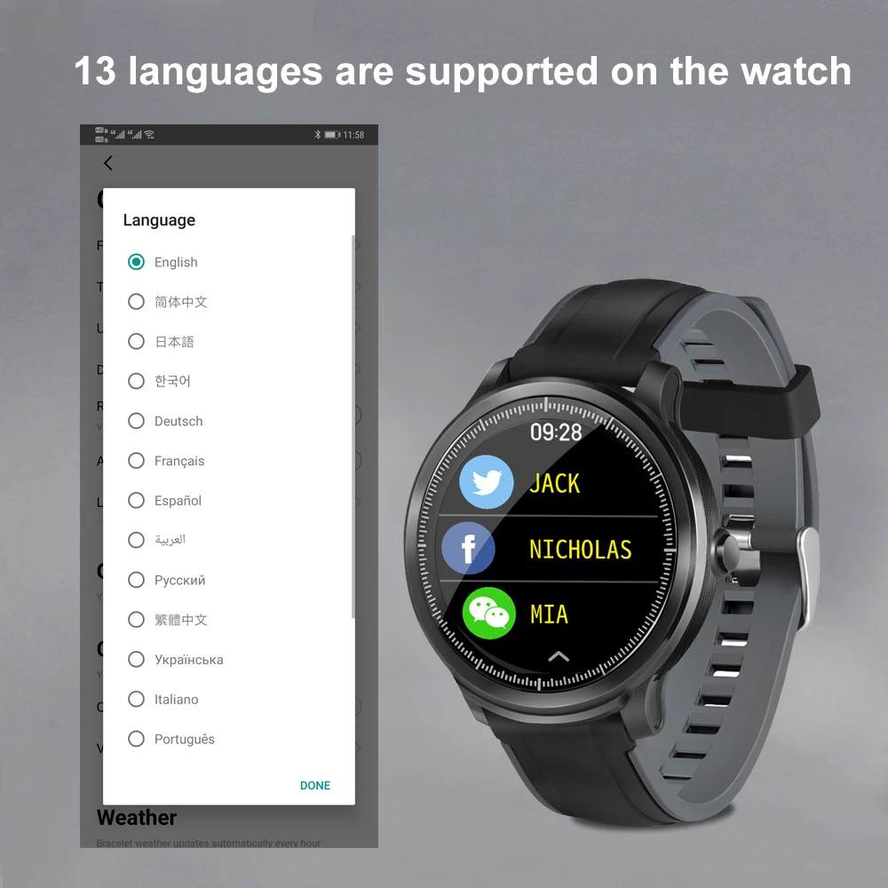 Time Owner Smart Watch 1.3 inch Full Circle Touch Screen IP68 Waterproof Heart Rate Sleep Monitor S - 4000163683624