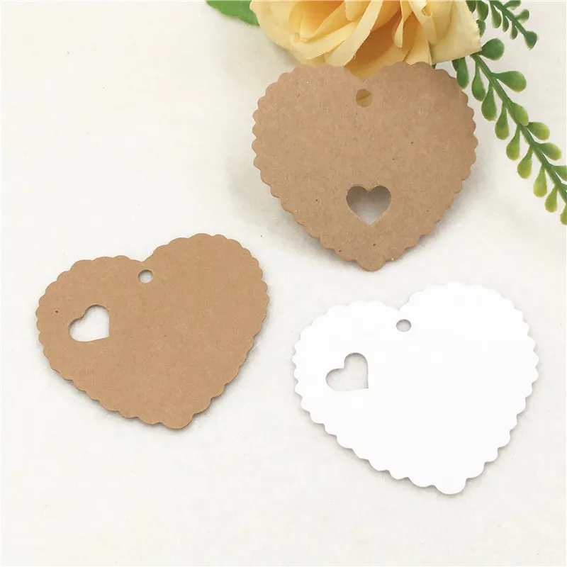 

200pcs/lot Happy Birthday Party decor Hang Labels Tag lacework Heart Shape Price Tag diy Love Gift Card