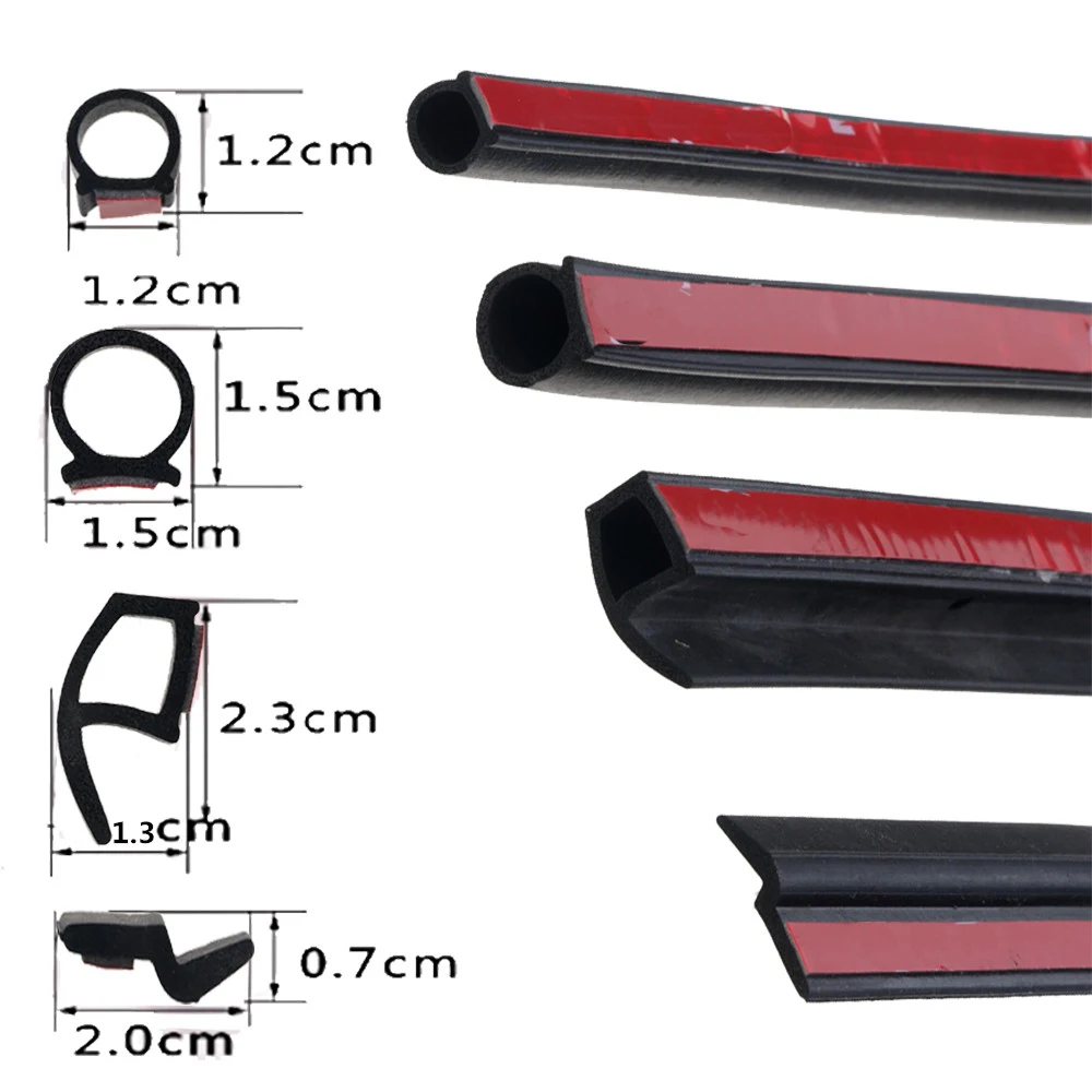 Car Door Seals 2 Meters D/B/Z/P Type Noise Insulation Weatherstrip Sealing Rubber Strip Trim Auto Rubber Seals Z-shaped
