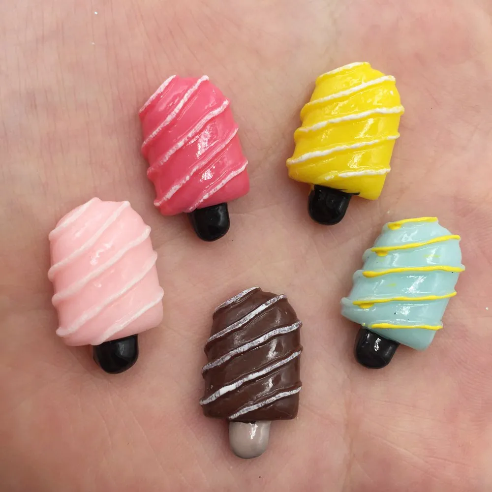 Смола ручная роспись Смешанные Красочные эскимо плоский камень Кабошон миниатюрный орнамент DIY скрапбук Рождественская фигурка ремесло F726