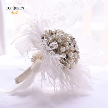 

TOPQUEEN HF03 Stunning beaded pearls wedding bouquet high quality bouquet Brooch Bouquet Wedding Accessories Jewelry Bouquet
