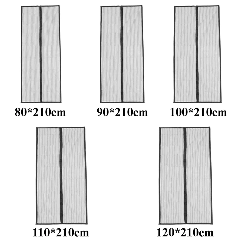 5 размеров черный полиэстер противомоскитные моли экран мягкая пряжа дверь занавес летающие насекомые занавес немой шифрование магнитная сетка дверь