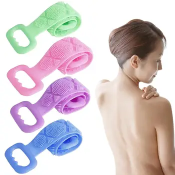 

Flexible Bathing Shower Silicone Brush Body Rub Back Scrubber Home Bathroom Tool