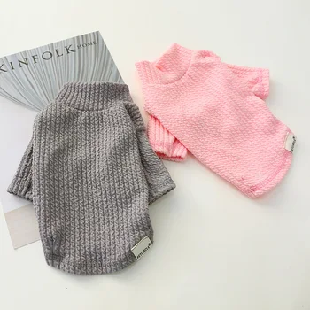 

Cotton Ropa Perro Pet Clothes Autumn Winter Solid Color High Collar Warm Dog Costumes Cat Outfit Bichon Chihuahua Jacket Coat