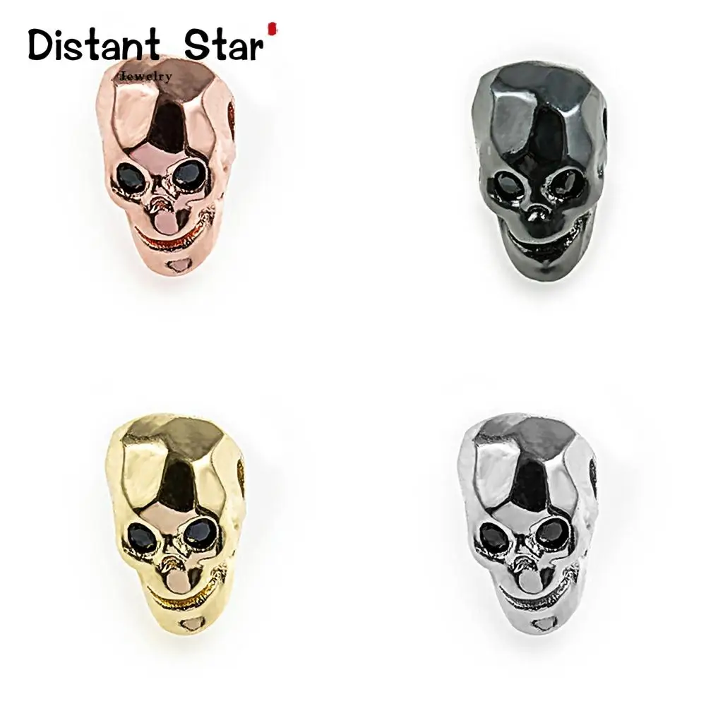12*7 мм голова черепа улыбка Высокое Качество Латунный кубический цирконий Сделай