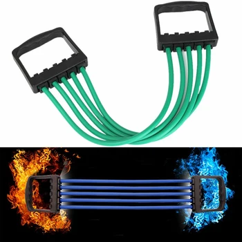 

Portable Exercise Pull Stretcher Gym Detachable Muscle Training Chest Expander 5 Spring Home Office Workout Bodybuilding TPR