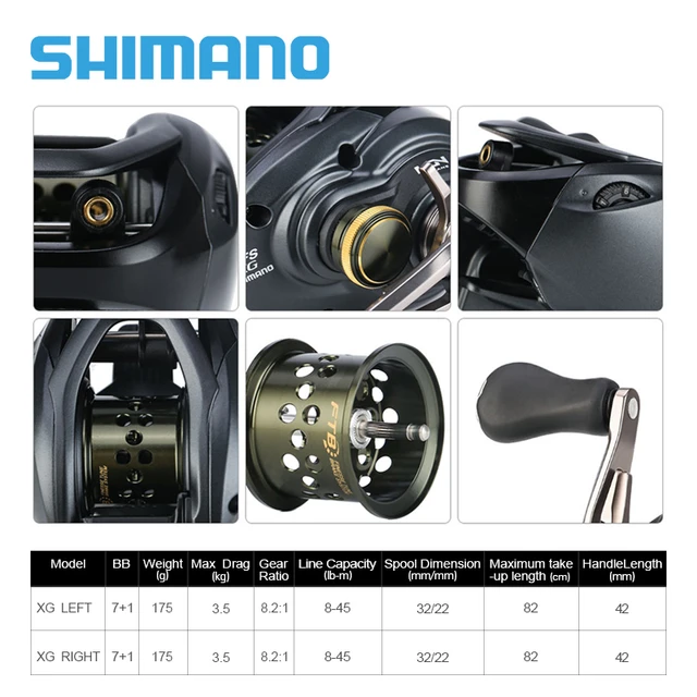 SHIMANO Original 21 CURADO BFS XG Baitcasting Fishing Reel 8.2:1 7+1BB Max  Drag 3.5KG Finesse Tune Break System Micromodule Gear