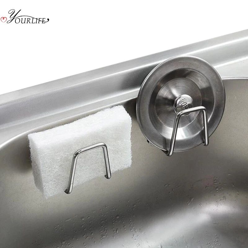 Multi Sink Sponge Holder with Suction Cups Simple Human Kitchen Sink Mats  with Hole Stainless Steel Clothes Drying Rack Foldable - AliExpress