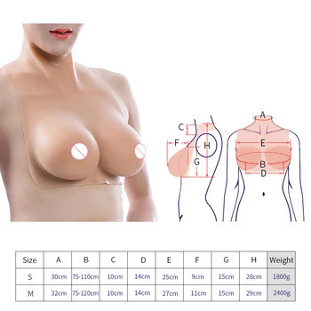 

D/E Cup Breathable backless silicone breast for transgender False pechos breast forms crossdressing drag queen