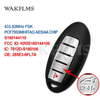

5 Button Smart Remote Car Key 433.92Mhz For Nissan Rogue 2017 2018 2019 with PCF7953M HITAG AES 4A CHIP KR5S180144106 S180144110
