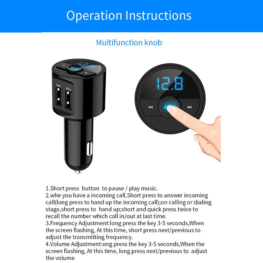 Bluetooth fm-передатчик Handsfree автомобильное USB зарядное устройство fm-передатчик радио адаптер mp3-плеер