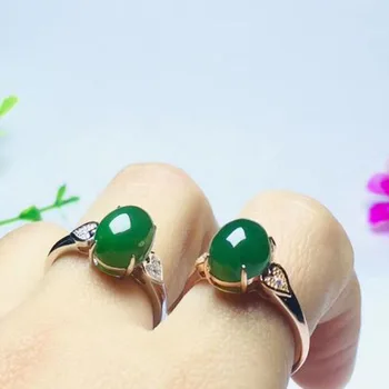 

A Pair 925 Silver Retro Natural Jasper Men And Women Lovers Fashion Inlaid Zircon Silver & Gold Rings For Christmas Gift 2PCS