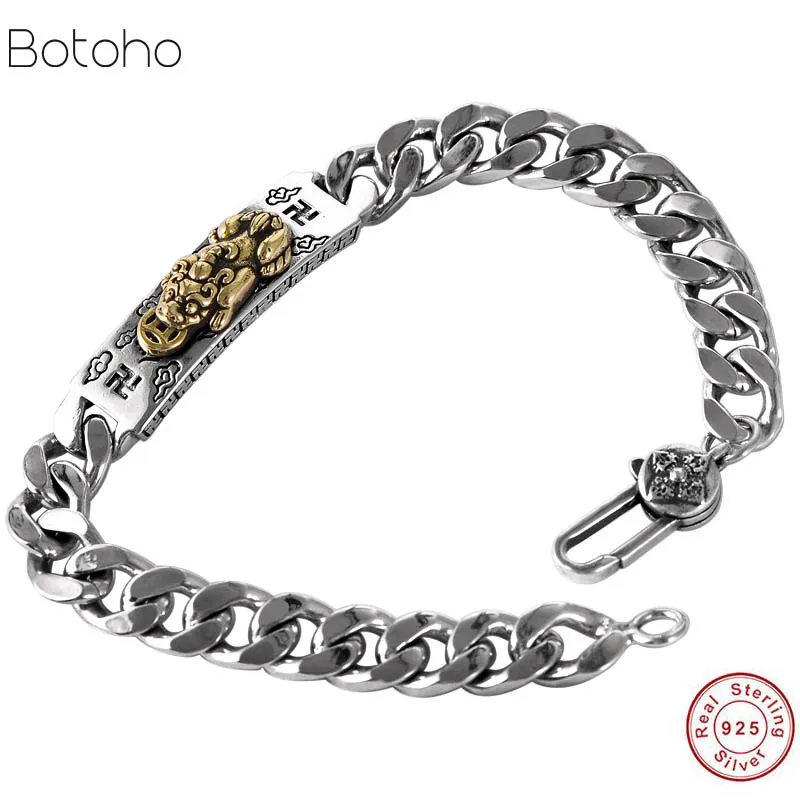 Для женщин браслет-обруч для мужчин реальные S925 стерлингового серебра Будда мантра Lucky Храбрые войска очаровательный браслет с буквой, хорошее ювелирное изделие