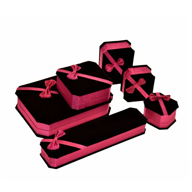 

Octagonal Ring Box Bow Jewelry Storage Box Gold Pendant Box Bracelet Box Gift Box Flannel Box