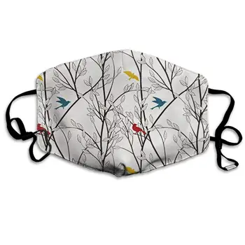 

Mouth Mask Birds with Trees Print Masks - Breathable Adjustable Windproof Mouth-Muffle, Camping Running for Women and Men