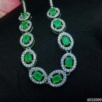

KJJEAXCMY fine jewelry 925 sterling silver inlaid natural emerald bracelet classic girl hand bracelet support testing
