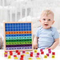 Wooden Math Learning Board Toy, Montessori 1-100 Consecutive Numbers Wooden Hundred Digital Board, Educational Game for Kids 1