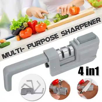 

Knife Sharpener 4 in 1 Diamond Coated&Fine Ceramic Rod Knife Shears and Scissors Sharpening System Stainless Steel Blad.es