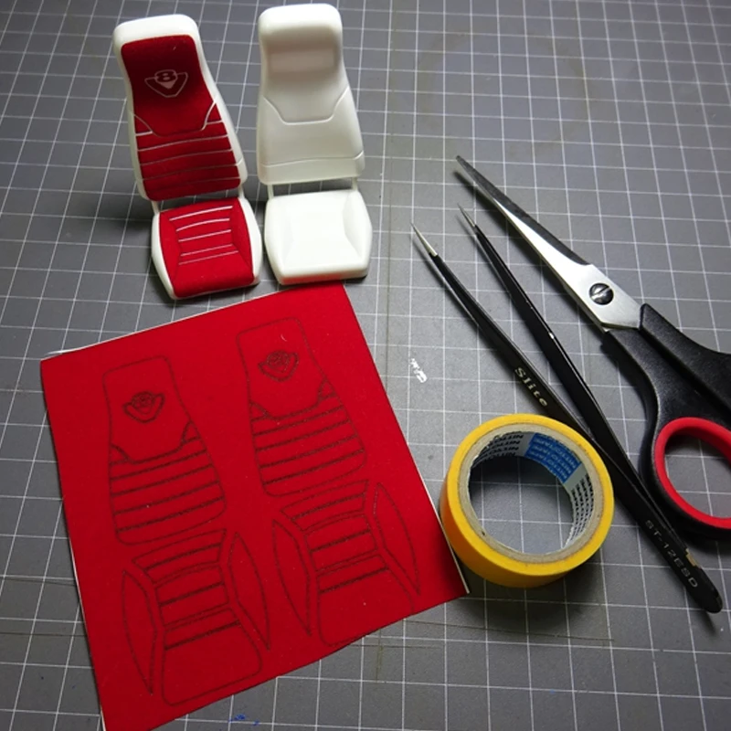 DIY Car Seat Suede Decorative Stickers for 1/14 Tamiya Scania R730 R470 R620 RC Car Trucks Cab Seats Upholstery DIY Accessories
