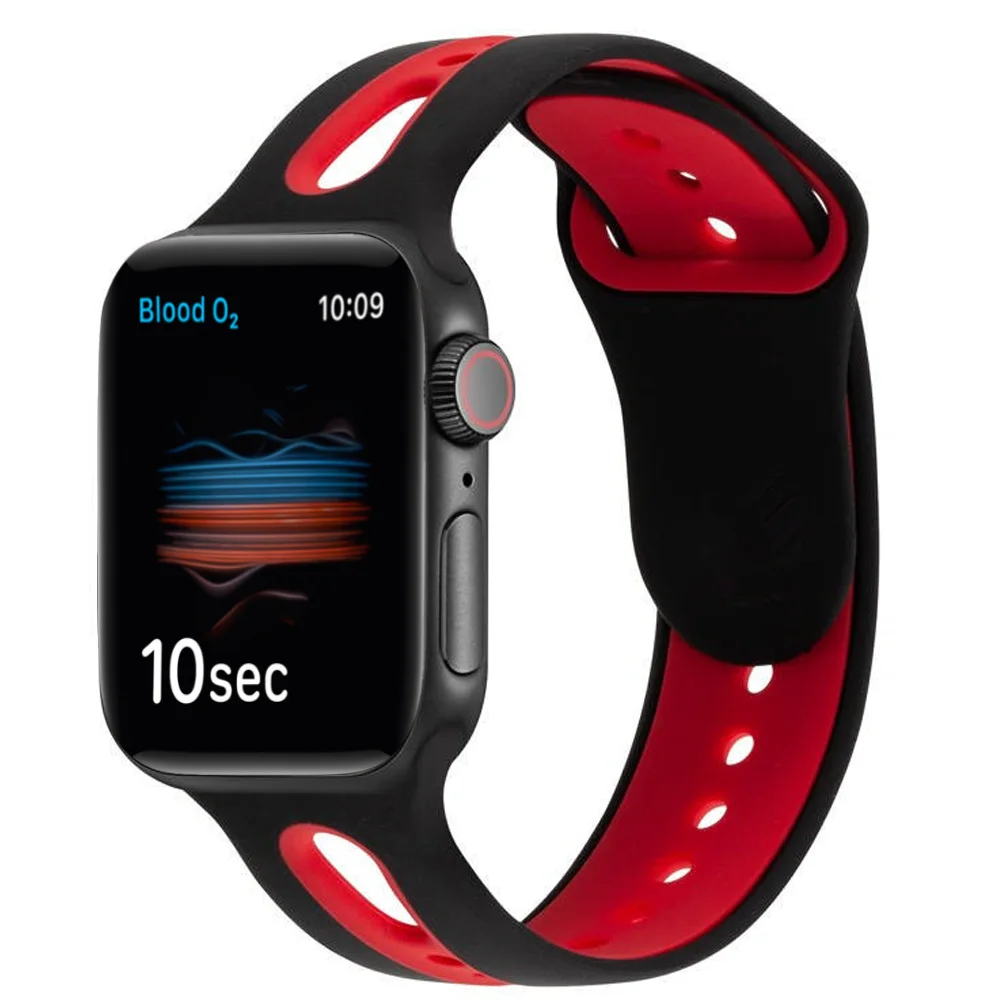Correa deportiva para Apple Watch, banda de silicona de 44mm y 40mm para iwatch de 42/38mm, pulsera para apple watch series 6 se 5 4 3