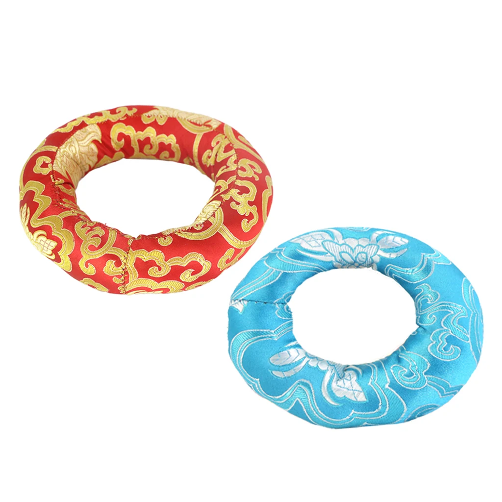 2 шт. шелковая парча кольцо Подушка для тибетской поющей чаши | Спорт и