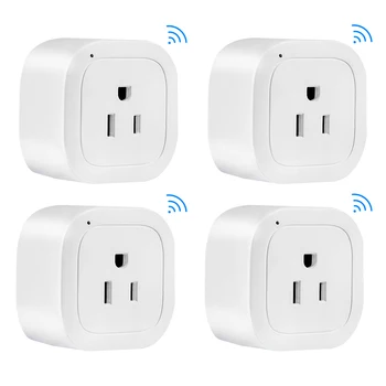 

wifi smart socket wall plug wireless remote outlet voice control alexa google smart home system (4pcs)