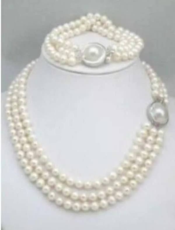 

stunning 8-9mm natural south sea white pearl necklace 18"-20