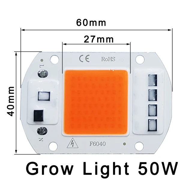 5pcs LED Grow COB Chip Phyto Lamp Full Spectrum AC220V 10W 20W 30W 50W For Indoor Plant Seedling Grow and Flower Growth Lighting Grow Light 50W