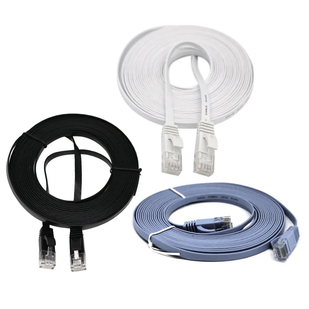Кабель Ethernet Cat6 сетевой кабель UTP RJ 45 10 м 15 20 плоский патчкорд для ноутбука