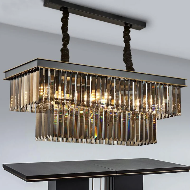 Dining room chandelier crystal chandelier dining table rectangular creative personality dining room Bar modern chandelier
