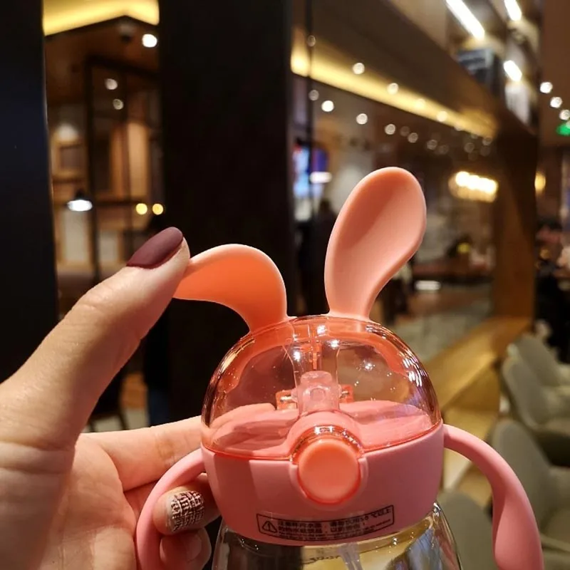 360 Drinking Wide Mouth Feeding Bottle Water With Handle Silicone Straw Training Milk Babies Suction Cups Leakproof