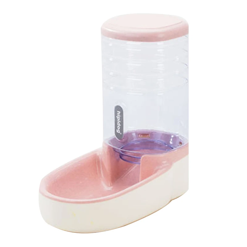 pink Feeder 3.8L Pet cat автоматические кормушки пластиковая бутылка для воды для собак большая емкость дозатор для воды для еды кошки собаки миски для кормления поилка - Цвет: pink Feeder