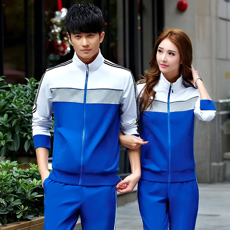 

2018 Spring And Autumn Sports Set Men And Women Spring And Autumn Long-sleeved Sweater Cardigan Suit Couples Cotton Sports Cloth