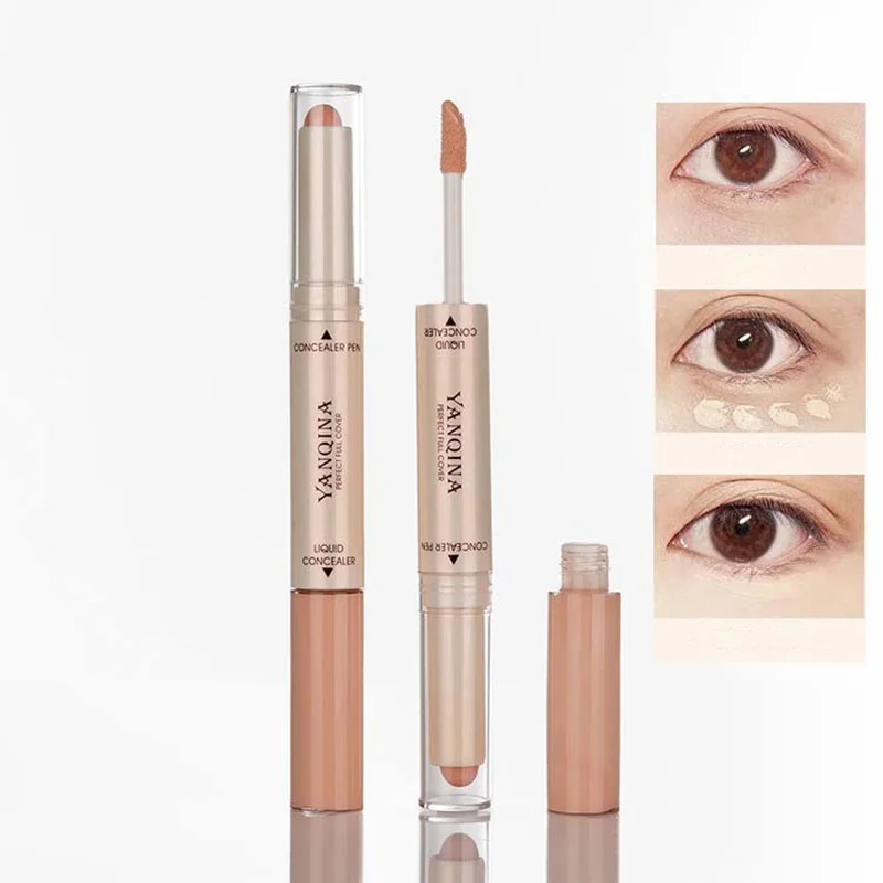 

Fashion Double Head 2 In 1 Liquid Concealer Makeup Foundation Full Cover Contouring Dark Circles Face Cosmetic Beauty