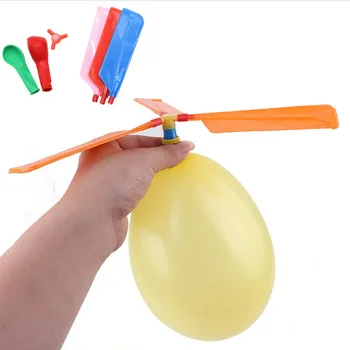 

1set Fun Sound Balloon Helicopter DIY Inflatable Physics Experiment Homemade Plays Flying Toy Ball for Science Lab for Kids Gift