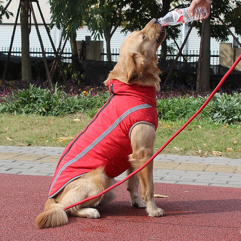 Собака Водонепроницаемый одежда для больших собак зимняя теплая большая собака куртки Мягкий флисовый, для питомца пальто светоотражающий Дизайн Одежда для собак