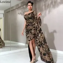 Платье для выпускного вечера размера плюс, Дубай, блестящее, Русалка, на одно плечо, вечернее платье, Vestidos De Fiesta, арабский халат De Soiree, коктейльное