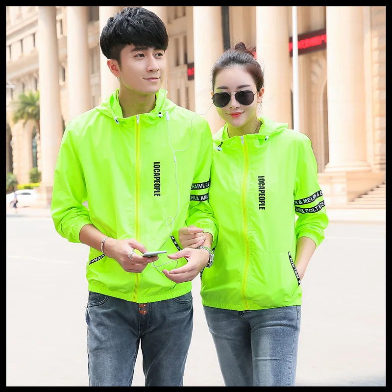 

Summer New Style Couples Outdoor Sun Protection Clothing Men's Thin Sports Wind Shield Women's Slim Fit Trench Coat Customizable