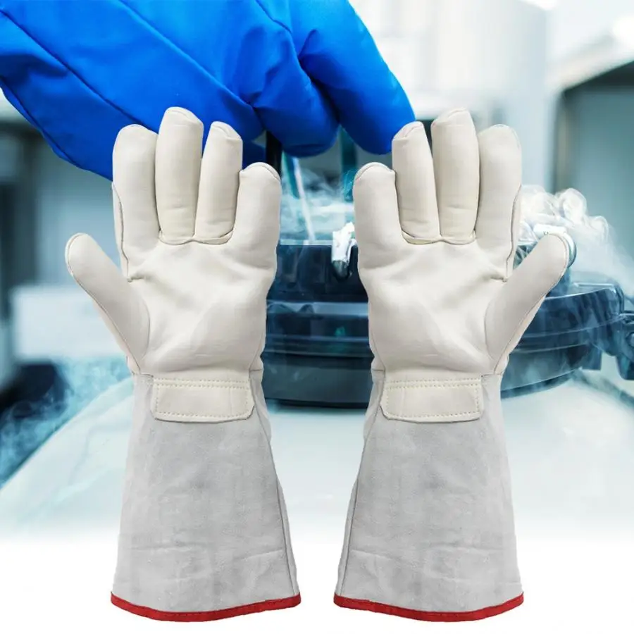40 см длинное Криогенное lng лечение жидким азотом защитные перчатки рабочие крио перчатки низкотемпературные перчатки