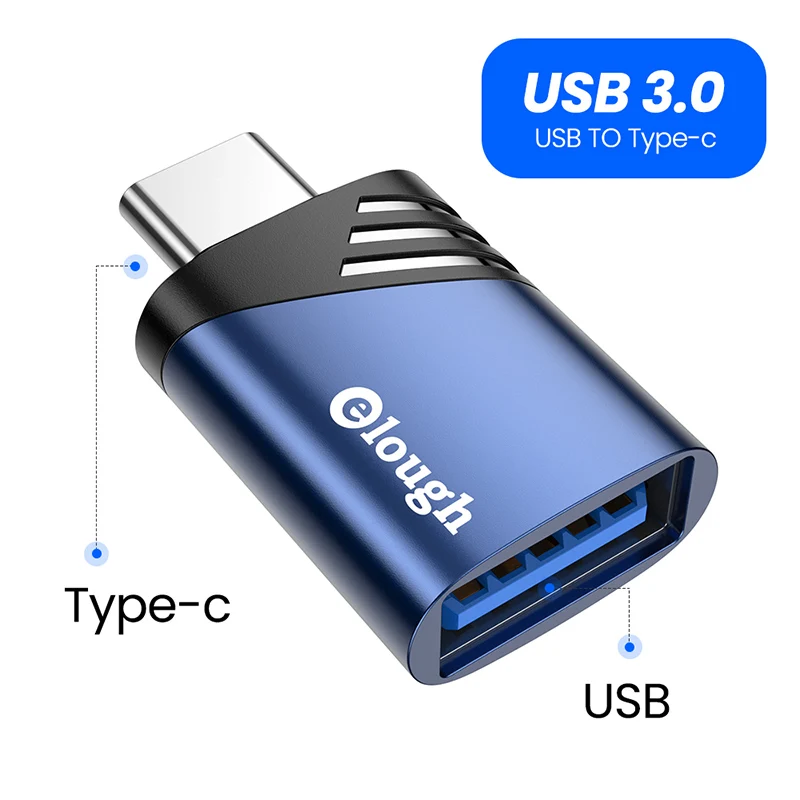 Elough USB 3.0 Type C OTG Adapter USB C Male To Micro USB Female Converter For Macbook Samsung Huawei Xiaomi Type C To USB OTG cell phone plug adapter Adapters & Converters