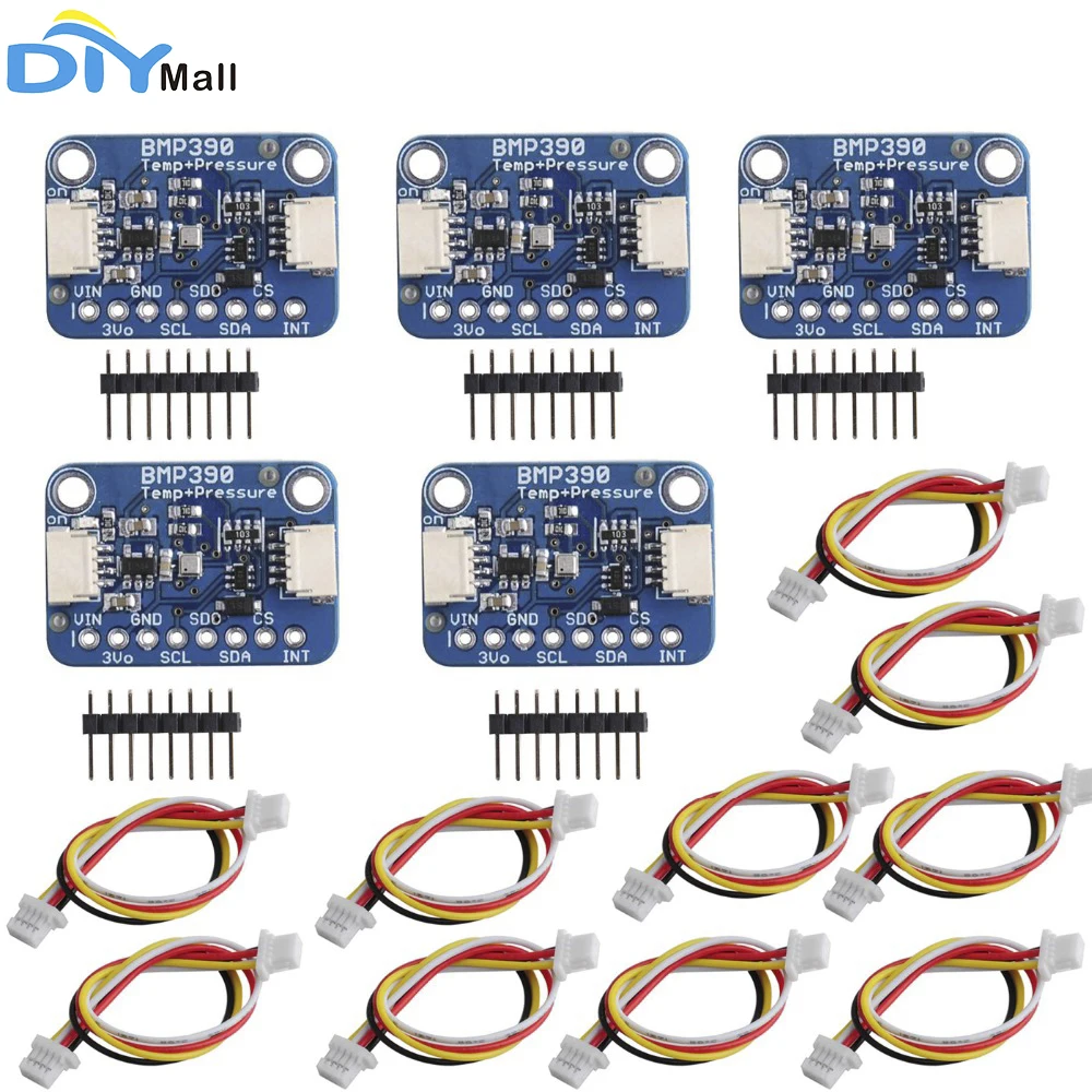 

5 шт./лот BMP390 Baro & Temp точное высотное барометрическое давление и прерывание датчика высотометра + 10 шт. кабелей SH1.0mm 4P