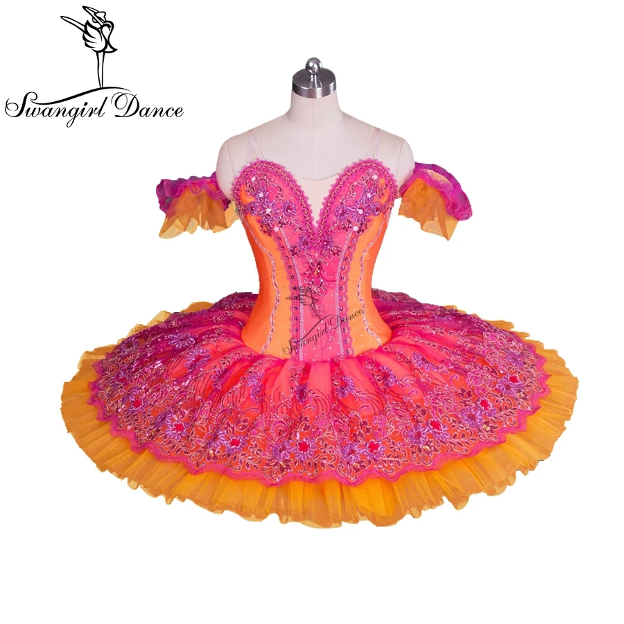 adult orange professional pancake ballet tutus girls classical platter tutu for competition ballet costumes for girlsBT9058