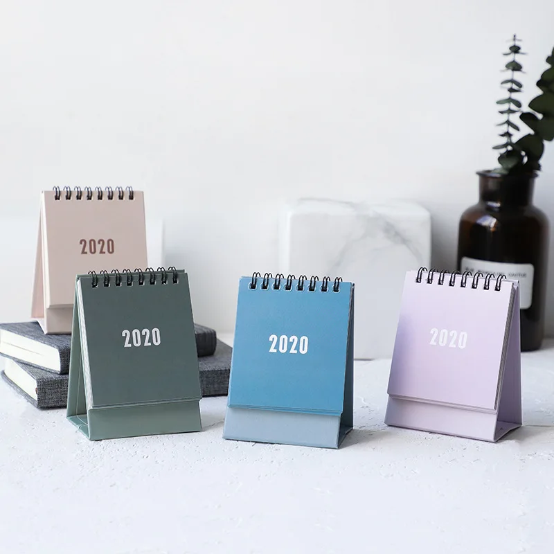 2020 Creative Solid Color Series Mini Desk Calendar Diy Portable